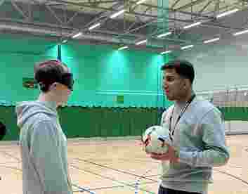 England blind footballer leads session on disability in sport to UCFB students